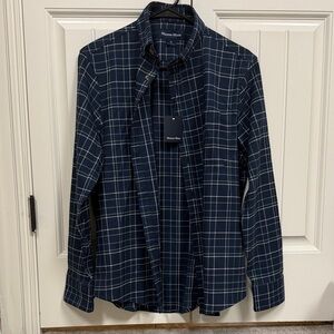 Mizzen+Main Dark Blue Plaid Men's Shirt